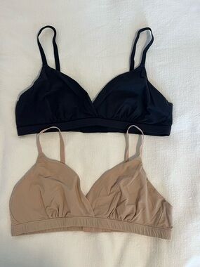 SKIMS Wireless Bralette Duo - Black & Nude